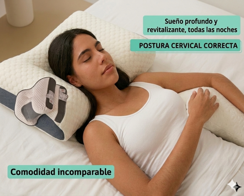Almohada Ortopédica 3d Con Alineación Cervical Perfecta, te brinda las mejores noches de descanso.