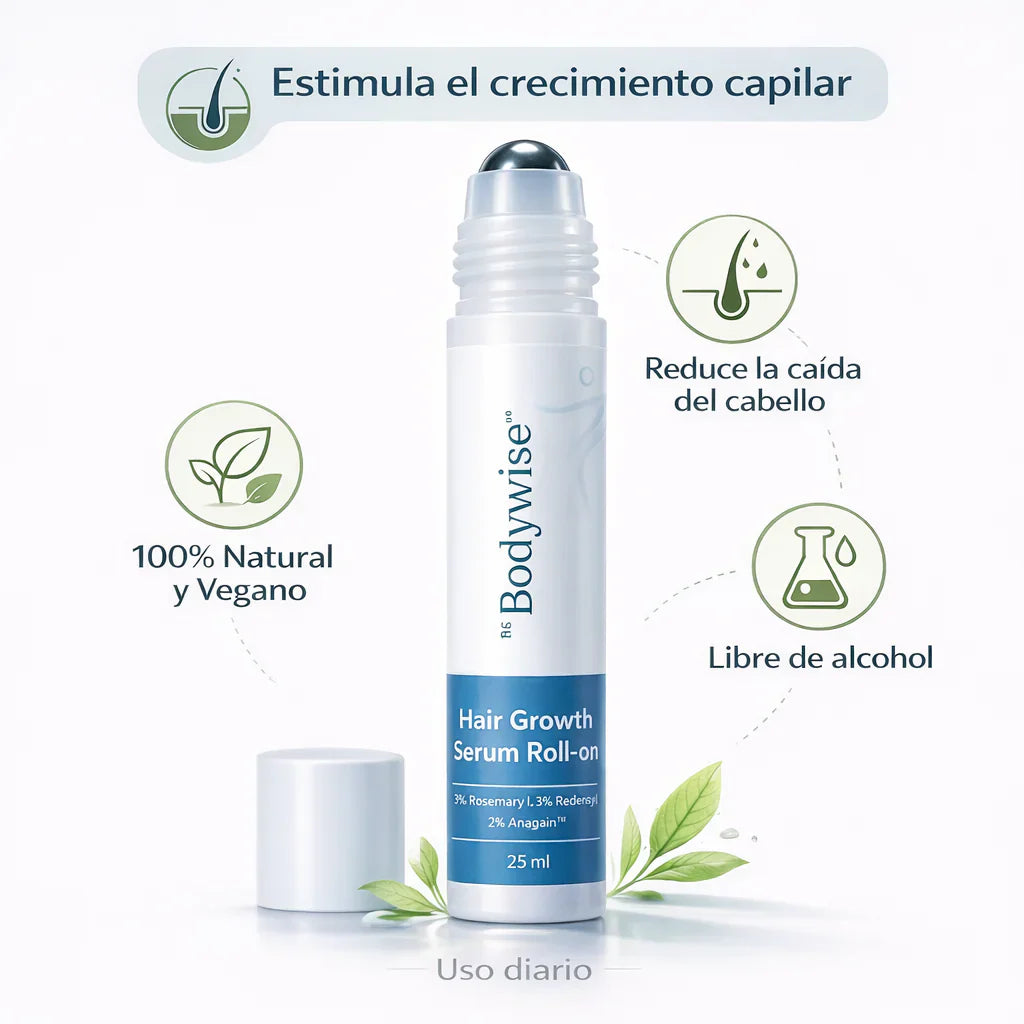 BODYWISE™: Roll On Capilar de Triple Acción que Reactiva Folículos y Fortalece el Crecimiento del Cabello