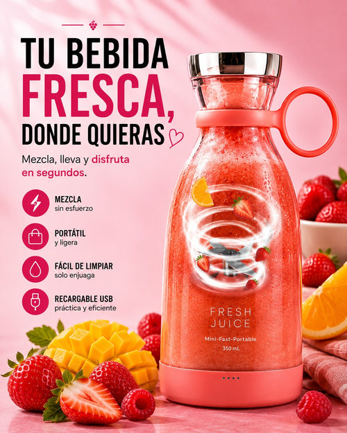 🍓 Botella Mezcladora Eléctrica Portátil | Tu Bebida Lista en Segundos