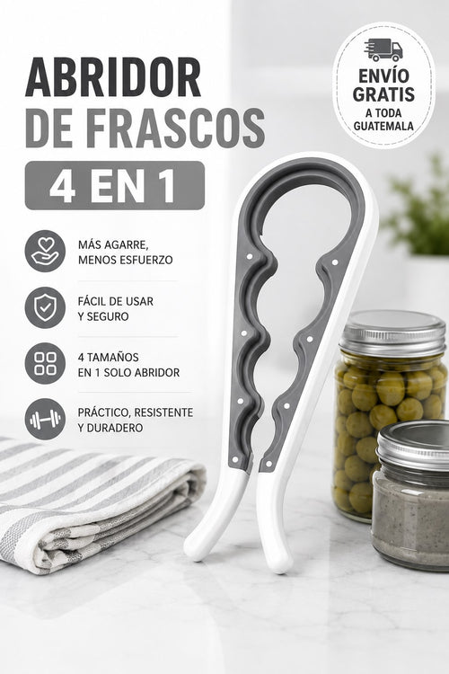 ⭐ Abridor de Frascos 4 en 1 | Abre Fácil y Sin Esfuerzo