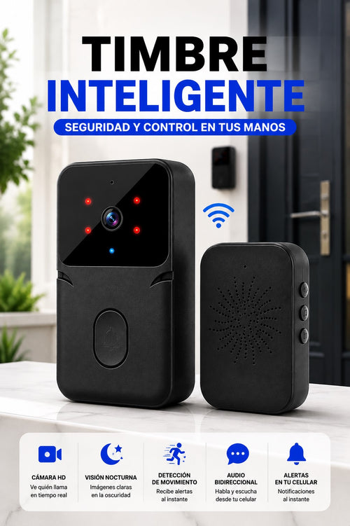 Timbre Inteligente WiFi con Cámara HD | Seguridad y Control desde tu Celular 🔔📱